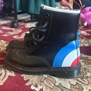 Dr. Martens The Who Black Boots with Red and Blue Details